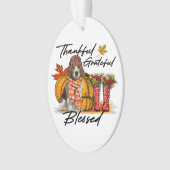 Dankbarer dankbarer Beagle Dog Lovers Fall Thanksg Ornament (Vorderseite)