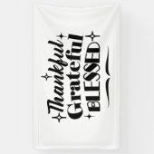 Dankbarer, dankbarer, gesegneter, funkelnder Ernte Banner (Vertikal)