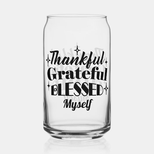 Dankbarer, dankbarer, gesegneter, funkelnder Ernte Dosenglas (Rückseite)