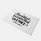 Dankbarer, dankbarer, gesegneter, funkelnder Ernte Fußmatte (Schrägansicht)