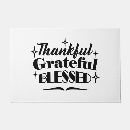 Dankbarer, dankbarer, gesegneter, funkelnder Ernte Fußmatte (Vorderseite)