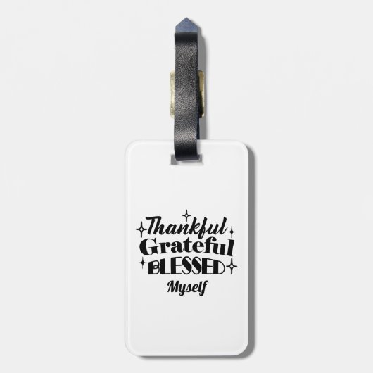 Dankbarer, dankbarer, gesegneter, funkelnder Ernte Gepäckanhänger (Rückseite vertikal)