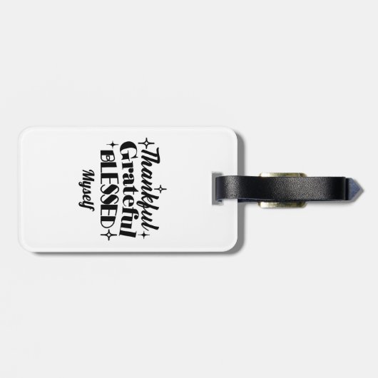 Dankbarer, dankbarer, gesegneter, funkelnder Ernte Gepäckanhänger (Rückseite horizontal)