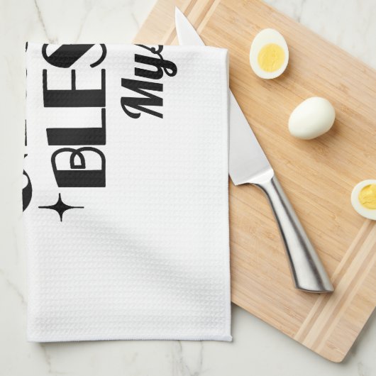 Dankbarer, dankbarer, gesegneter, funkelnder Ernte Geschirrtuch (Viertel Falte)