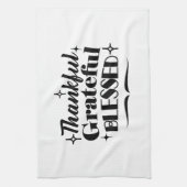 Dankbarer, dankbarer, gesegneter, funkelnder Ernte Geschirrtuch (Vertikal)