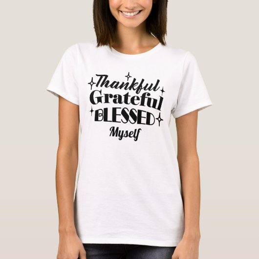 Dankbarer, dankbarer, gesegneter, funkelnder Ernte T-Shirt (Vorderseite)