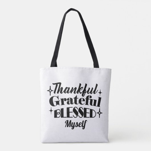 Dankbarer, dankbarer, gesegneter, funkelnder Ernte Tasche (Rückseite)