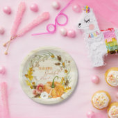 Dankbarer dankbarer gesegneter Herbst-Ernte-Kürbis Pappteller (Party)