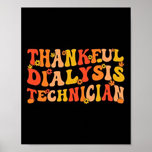 Dankbarer Dialysetechniker Erntedank Dialyse Poster (Vorne)