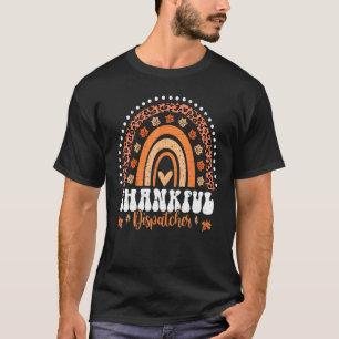 Dankbarer Dispatcher 911 Regenbogen Thanksgiving D T-Shirt