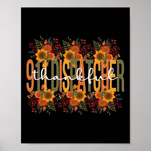 Dankbarer Dispatcher-Erntedank 911 Betreiber Poster (Vorne)