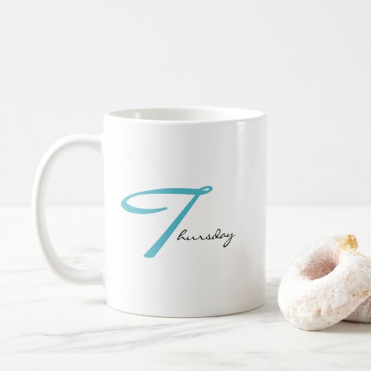 Dankbarer Donnerstag Dankbarkeits-Affirmation Ästh Kaffeetasse (Mit Donut)