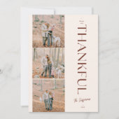 Dankbarer Erntedank Custom 3 Foto Feiertagskarte (Vorderseite)