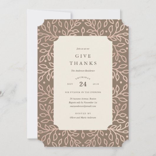 Dankbarer Erntedank-Dinner Einladung (Vorderseite)