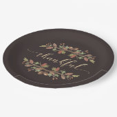 DANKBARER ERNTEDANK-FALL-LAUB-PAPIER-TELLER PAPPTELLER (Schrägansicht)