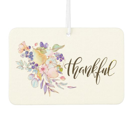 Dankbarer Erntedank für Wasserfarben Autolufterfrischer (Vorderseite)