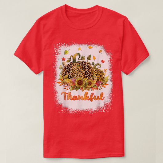 Dankbarer Erntedank Herbst Leopard Sonnenblumen Pu T-Shirt (Design vorne)