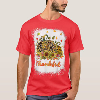Dankbarer Erntedank Herbst Leopard Sonnenblumen Pu T-Shirt
