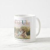 Dankbarer Erntedank Minimalistisches Foto Kaffeetasse (VorderseiteRechts)
