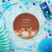 Dankbarer Erntedank Pumpkin Herbstlaub Pappteller (Party)