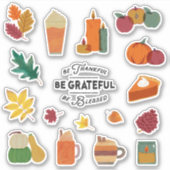 Dankbarer Erntedank Pumpkin Spice Sticker Pack (Vorderseite)
