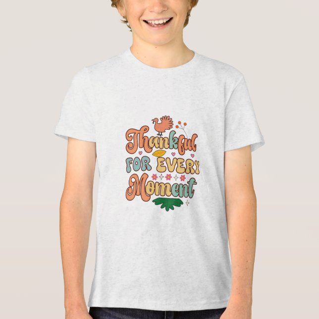 Dankbarer Erntedank Tri-Blend Shirt (Vorderseite)
