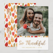 Dankbarer Erntedank Typografie Feiertagskarte (Vorne/Hinten)