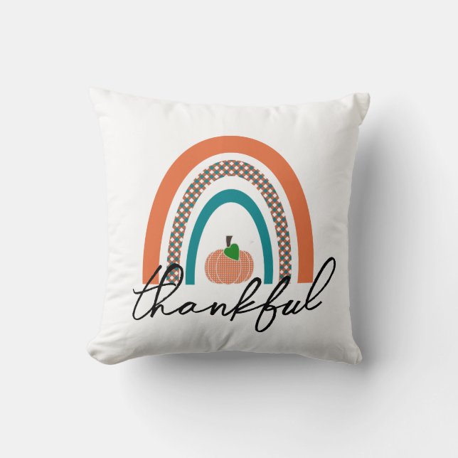 Dankbarer Fall Regenbogen Kissen (Vorderseite)