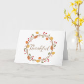 Dankbarer Fall Wreath Erntedank Gruß Karte (Gelbe Blume)