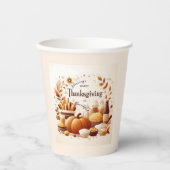 Dankbarer festlicher Erntedank Pappbecher (Vorderseite)