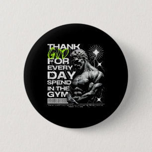 Dankbarer Fitnessstudio-Bruder Uni-Erwachsene Fitn Button
