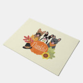 Dankbarer französischer Bulldogs-Erntedank Fußmatte (Schrägansicht)