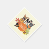 Dankbarer französischer Bulldogs-Erntedank Serviette (Ecke)