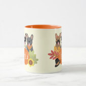 Dankbarer französischer Bulldogs-Erntedank Tasse (Zentrum)