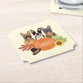 Dankbarer französischer Bulldogs-Erntedank Untersetzer (angewinkelt)