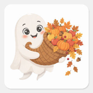 Dankbarer Geist Thanksgiving Quadratischer Aufkleb Aufkleber