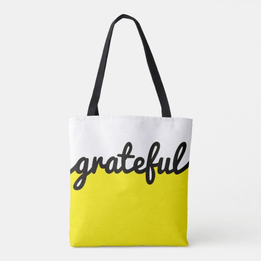 Dankbarer gelber Schwarz-weißer Farbblock Tasche (Rückseite)