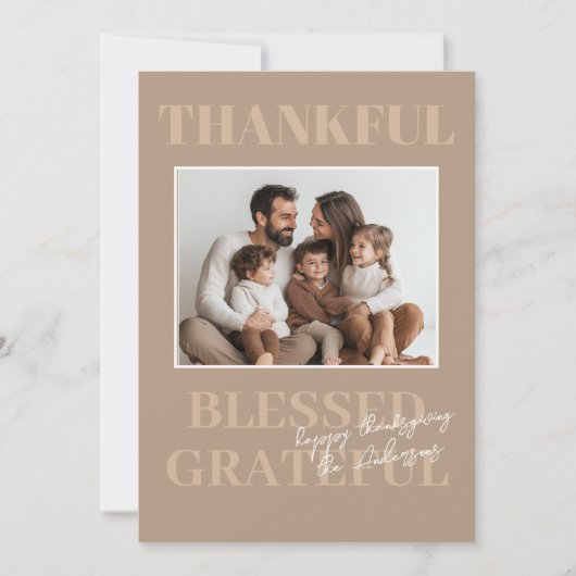 Dankbarer gesegneter, dankbarer neutraler Erntedan Einladung (Vorderseite)