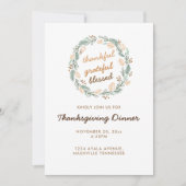 Dankbarer, gesegneter Erntedank Einladung (Vorderseite)