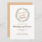 Dankbarer, gesegneter Erntedank Einladung (Vorne/Hinten)