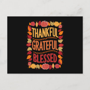 Dankbarer, gesegneter Erntedank fällt Feiertagspostkarte