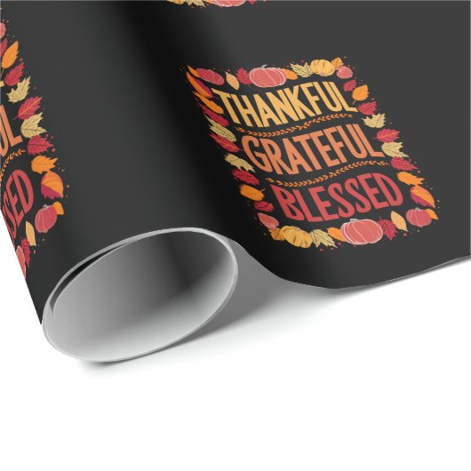 Dankbarer, gesegneter Erntedank fällt Geschenkpapier (Rolleneckpunkt)