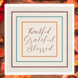 Dankbarer, gesegneter Erntedank fällt Serviette