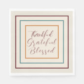 Dankbarer, gesegneter Erntedank fällt Serviette (Vorderseite)