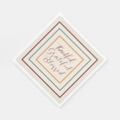 Dankbarer, gesegneter Erntedank fällt Serviette (Ecke)