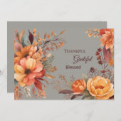 Dankbarer, gesegneter Erntedank Gruß Feiertagskarte (Vorne/Hinten)