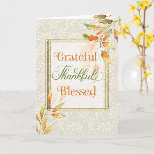 Dankbarer, gesegneter Erntedank Karte (Gelbe Blume)