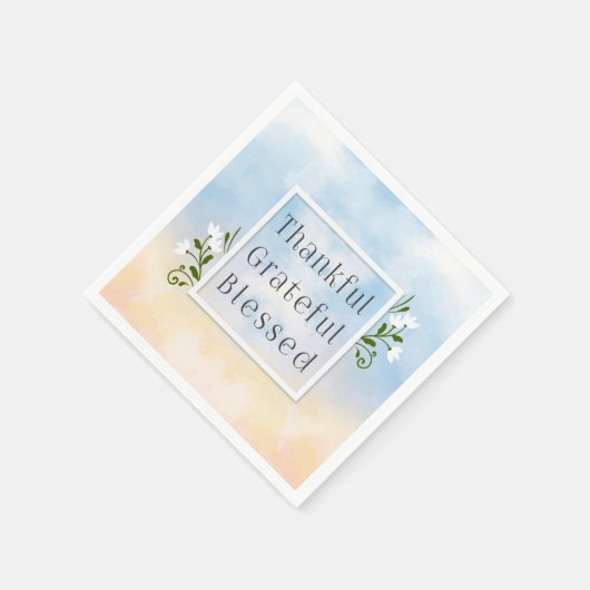 Dankbarer, gesegneter Erntedank | Serviette (Ecke)