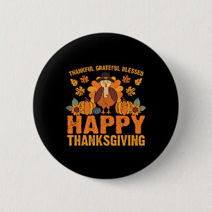 Dankbarer, gesegneter Erntedank Türkei Fall Button