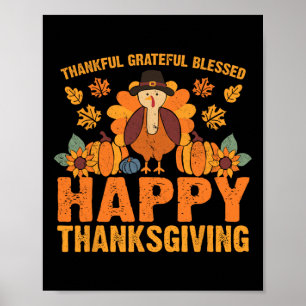 Dankbarer, gesegneter Erntedank Türkei Fall Poster